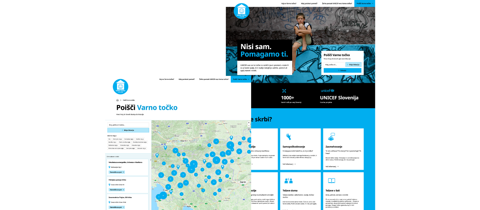 UNICEF Safe Points — a digital safe haven for children mockup
