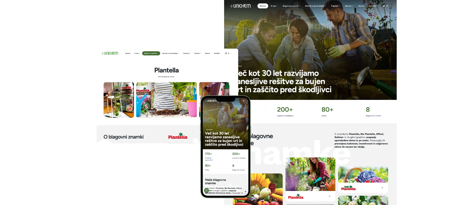 Unichem — one CMS powering four brand ecosystems mockup