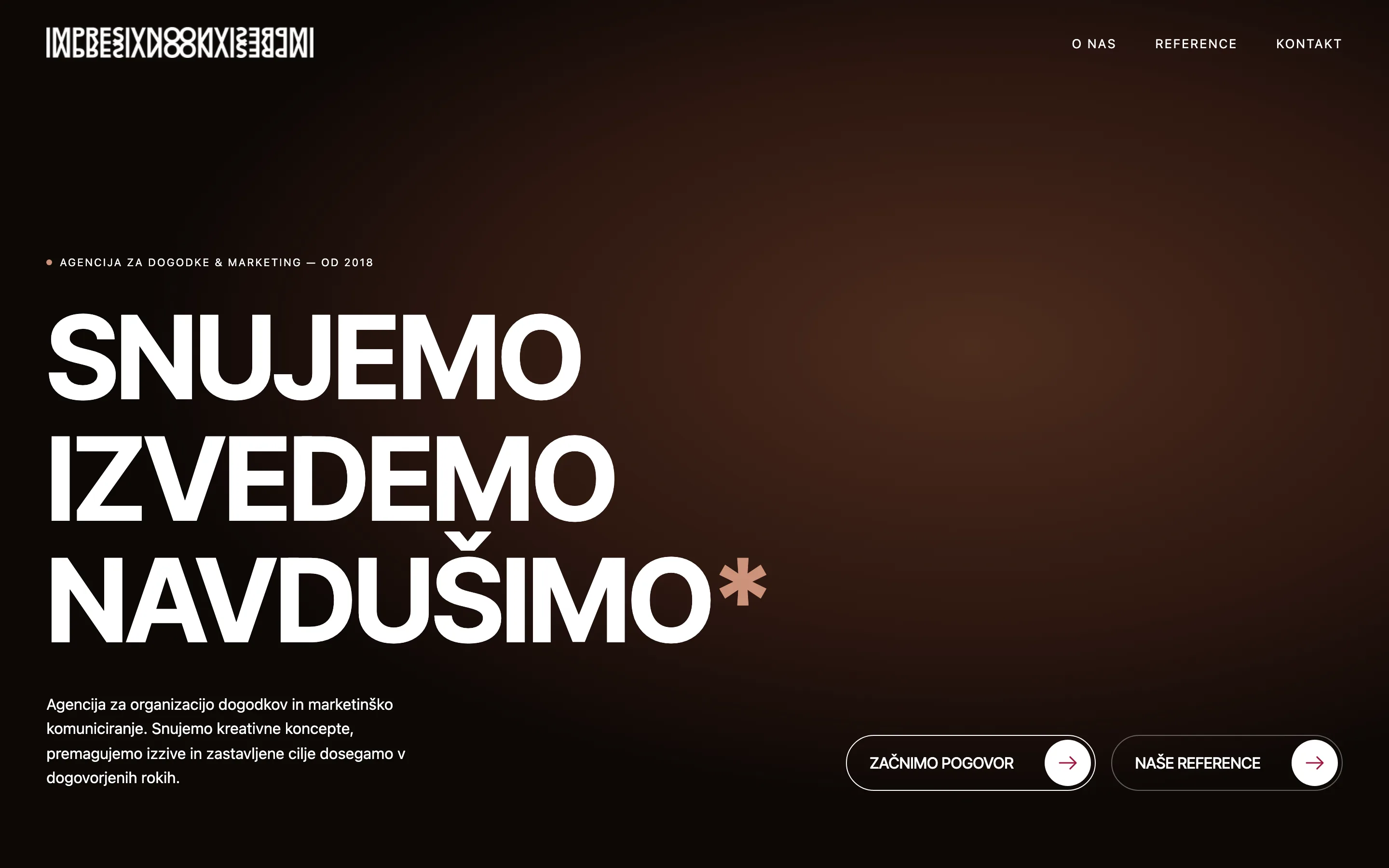 The new Impresivno website after the rebuild